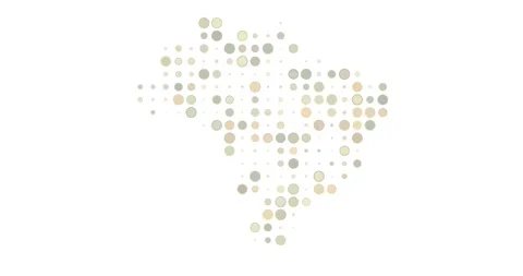Brazil Shaped by Tech Pixel Circles Stock Footage 311590731