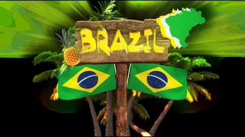 Brazil sign with alpha Stock-Footage 77077900