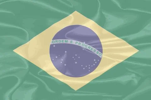 Brazil Silk Flag Stock Illustration