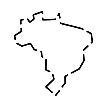 Brazil simplified broken outline vector map Stock-Illustration