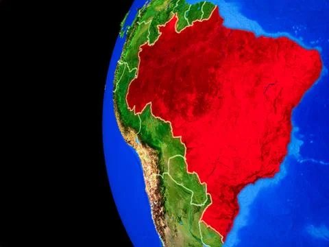Brazil from space Stock Illustration