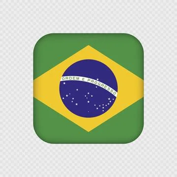 Brazil square flag with gradient. Vector illustration. 스톡 일러스트