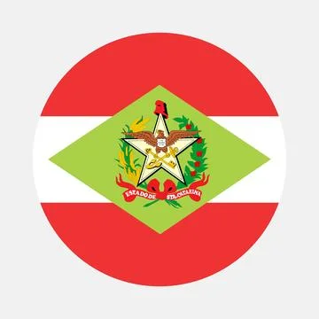Brazil State Flags banner, circle badge Santa Catarina vector flag illustration Stock Illustration
