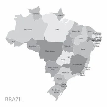 Brazil States map Stock Illustration