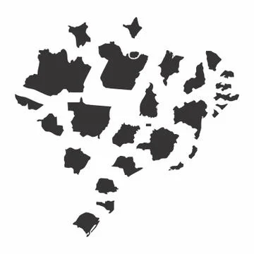 Brazil states maps Ilustração Stock