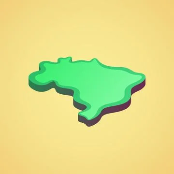 Brazil - stylized 3D map Stock Illustration