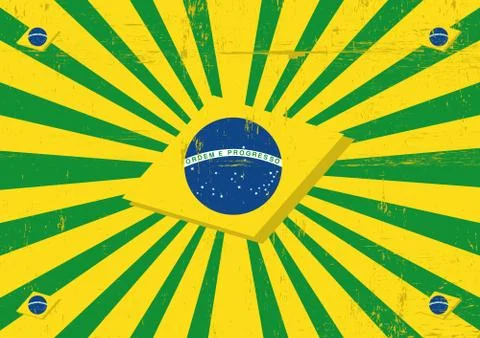 Brazil sunbeams horizontal background Stock Illustration
