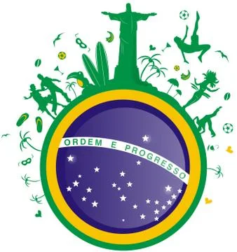 Brazil symbol flag background Stock-Illustration