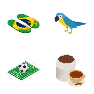 Brazil symbols and elements representing national culture Stock Illustration