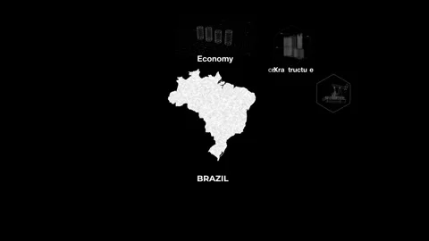 Brazil technology map with animated charts Stock Footage 340971012