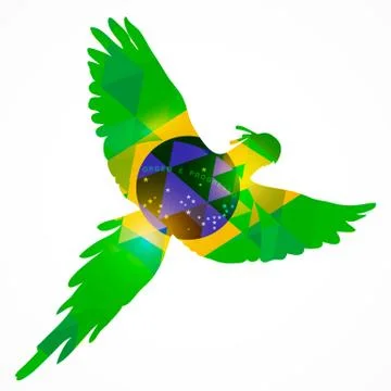 Brazil triangle macaw flag Stock Illustration