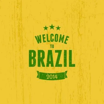 Brazil typographic design Stock Illustration