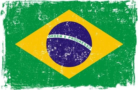 Brazil Vector Flag on White Stock Illustration