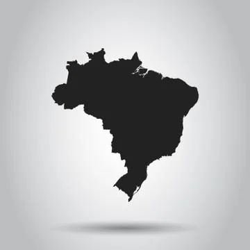 Brazil vector map. Black icon on white background. Ilustración de archivo