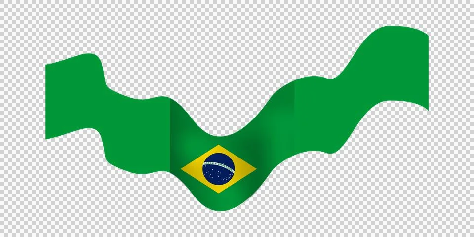 Brazil wave flag sticker element vector Illustrazione stock