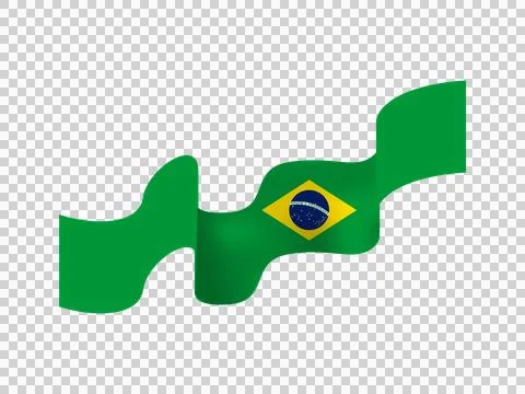 Brazil wave flag sticker element graphic Stock Illustration