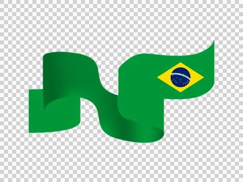 Brazil wave flag sticker element design Stock Illustration