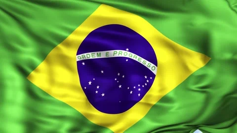 Brazil Waving Flag Background Stock Footage 204131896