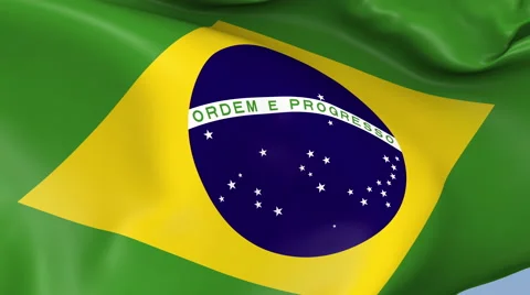 Brazil Waving Flag Background Loop Stock Footage 64210994