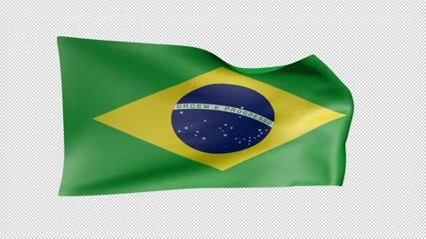 Brazil Waving Flag Transparent Alpha Video stock 274064592