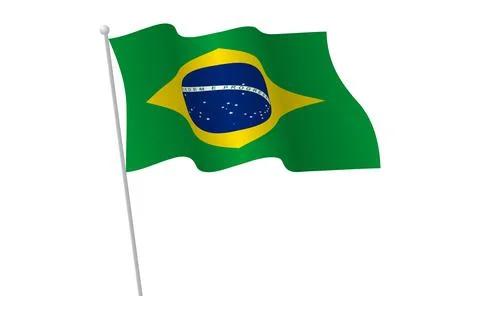 Brazil waving flag vector graphic for any business. Illustrazione stock