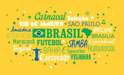Brazil words Stock Illustration