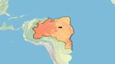 Brazil Zoom map Stock Footage 238629565