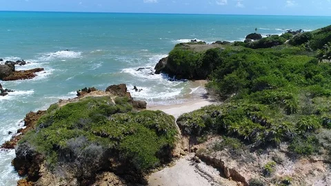 BRAZILAIN BEACH BY DRONE FLY Stock Footage 101472140