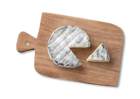 Brazilian artisan Lua Cheia cheese isolated over white background Stock Photos