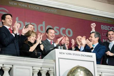 Brazilian Banco Bradesco S.A. at the New York Stock Exchange, USA - 15 Nov 2018 Stock Photos
