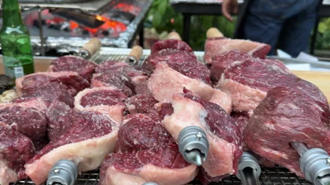 Brazilian BBQ in the Hamptons. Stock Footage 250078724