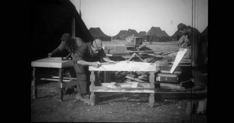 Brazilian carpenters making a table Stock Footage 43502675