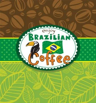 Brazilian coffee background Stock Illustration