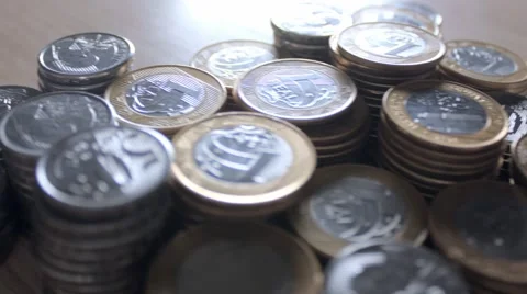 Brazilian Coins Stock Footage 58510524