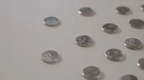 Brazilian Coins in a table Stockbeeldmateriaal 58508825
