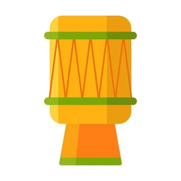 Brazilian drum flat clipart vector illustration Illustrazione stock