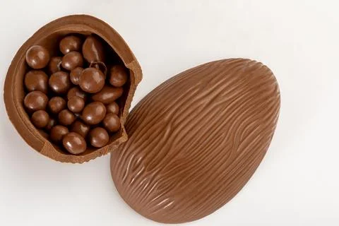 Brazilian Easter chocolate egg, isolated on white background Stock Photos