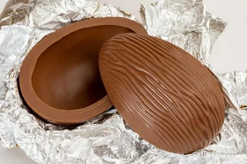 Brazilian Easter chocolate egg, isolated on white background Stock Photos