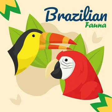Brazilian exotic birds. Vector 스톡 일러스트
