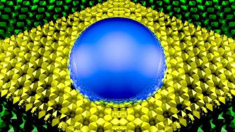 Brazilian Flag 3D Stock Illustration