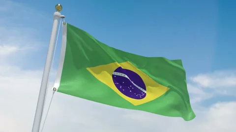 Brazilian flag in 4k Stock Footage 62439847