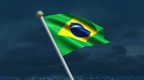 Brazilian Flag Animation Vídeo Stock 40290494