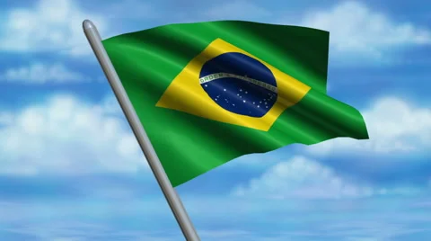Brazilian Flag Animation Stock Footage 40293456