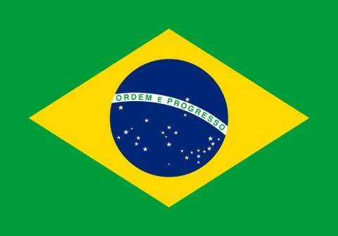 Brazilian flag, flat layout, vector illustration Stock Illustration