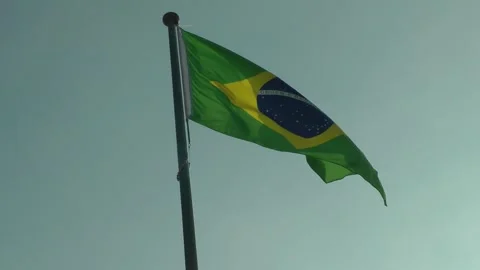 A Brazilian flag is flying 動画素材 343391124
