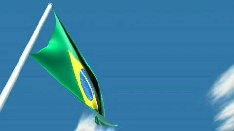 Brazilian flag Stock Footage 351484
