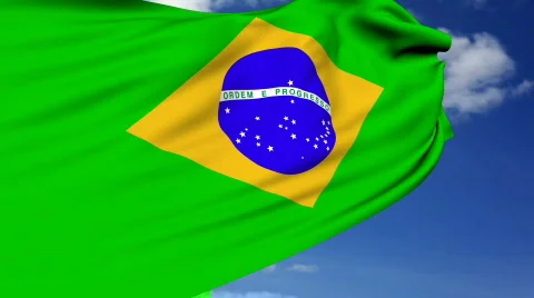 Brazilian flag Video stock 443604