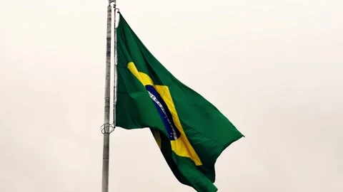 Brazilian Flag Slowm Stock Footage 339226938