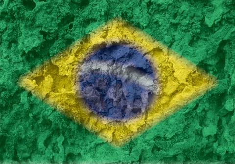 Brazilian flag texture as background Illustrazione stock