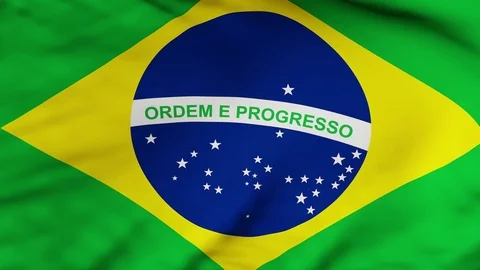 The Brazilian flag waving in the wind Stock Footage 80208746